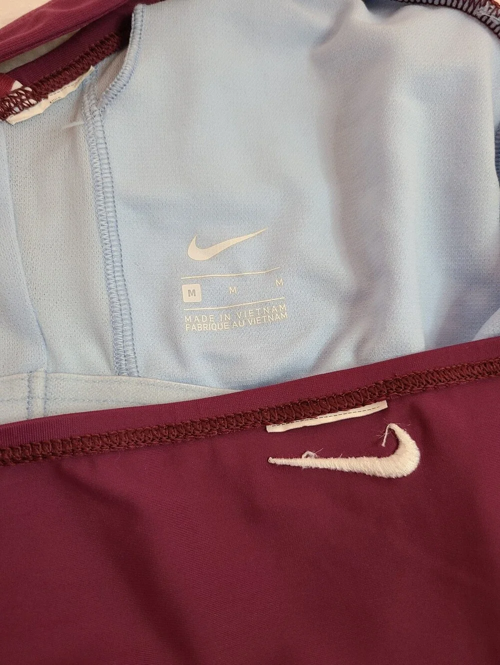 Nike Swim Women's 2pc Tankini Swimsuit Bikini Raspberry Stripes Size M